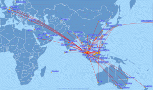 Mạng đương bay của hãng hàng không Malaysia Airlines
